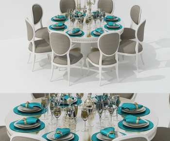 European Style Dining Table And Chairs-ID:271394185