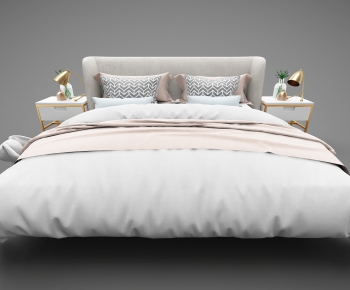 Modern Double Bed-ID:391251628