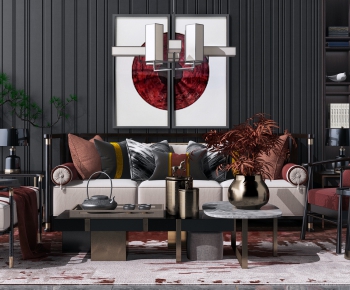 New Chinese Style Sofa Combination-ID:892347449