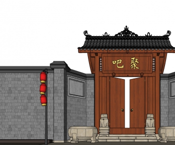 新中式古建筑-ID:985840513