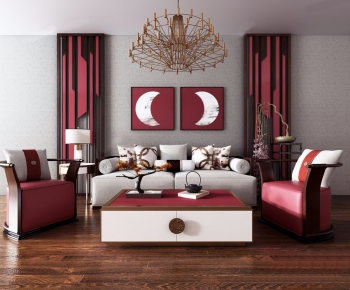 New Chinese Style Sofa Combination-ID:947557874