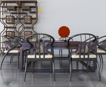 新中式餐桌椅装饰架-ID:501931596