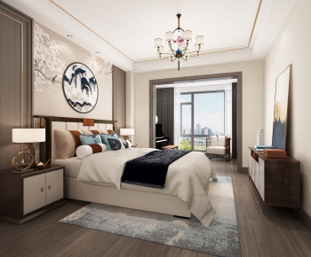 New Chinese Style Bedroom-ID:345335843