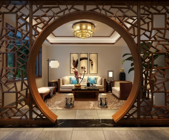 Chinese Style A Living Room-ID:470487844
