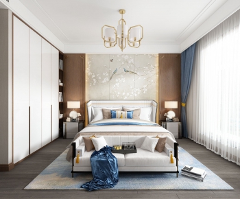 New Chinese Style Bedroom-ID:673624766