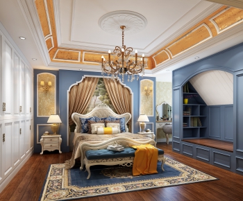 Simple European Style Bedroom-ID:624962448