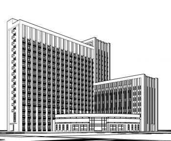 现代办公楼建筑外观-ID:136224237