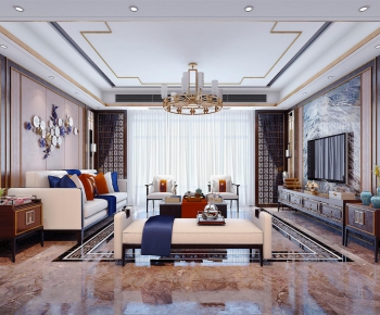New Chinese Style A Living Room-ID:175751463