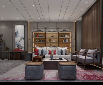 New Chinese Style A Living Room-ID:677292858