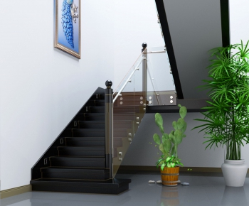 现代玻璃楼梯护栏-ID:205341663