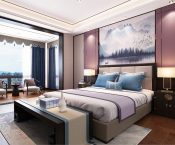 New Chinese Style Bedroom-ID:882737639