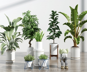 Modern Potted Green Plant-ID:214797738