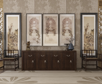 New Chinese Style Side Cabinet/Entrance Cabinet-ID:679399992