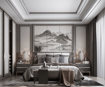 New Chinese Style Bedroom-ID:596099338