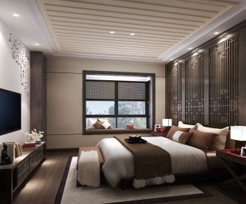 New Chinese Style Bedroom-ID:977864867