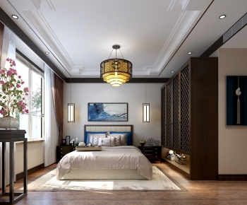 New Chinese Style Bedroom-ID:683941486