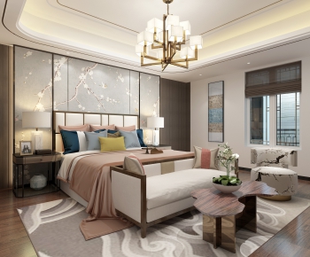 New Chinese Style Bedroom-ID:955846839