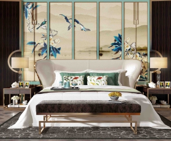 New Chinese Style Double Bed-ID:278621824