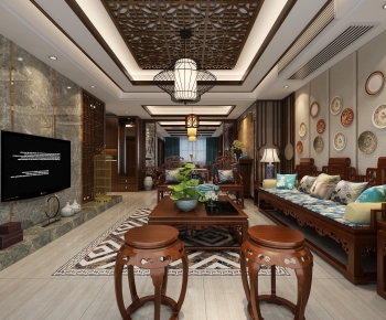 Chinese Style A Living Room-ID:764042992