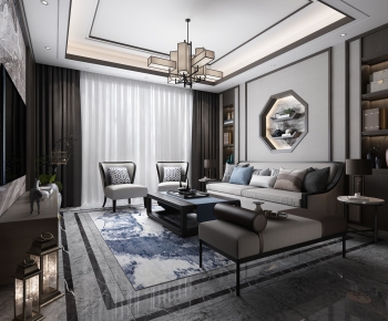 New Chinese Style A Living Room-ID:147126678