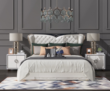 Simple European Style Double Bed-ID:440471796