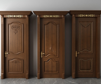 Simple European Style Solid Wood Door-ID:164573252