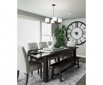 American Style Dining Table And Chairs-ID:424500814