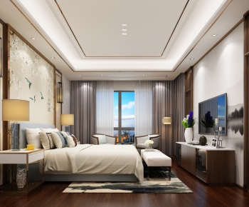 New Chinese Style Bedroom-ID:163495146