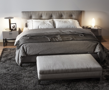 Nordic Style Double Bed-ID:466079234