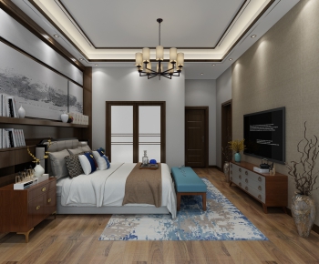 New Chinese Style Bedroom-ID:650657394