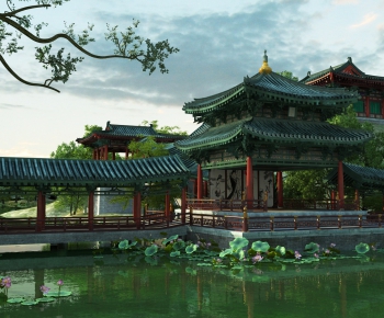 New Chinese Style Ancient Architectural Buildings-ID:503333518