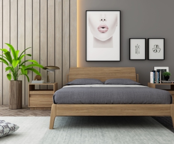 Nordic Style Double Bed-ID:632238136