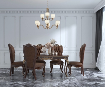 European Style Dining Table And Chairs-ID:651267174