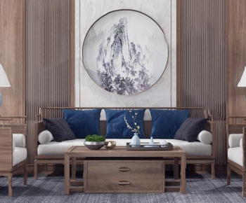 New Chinese Style Sofa Combination-ID:603505474