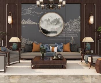New Chinese Style Sofa Combination-ID:383295611