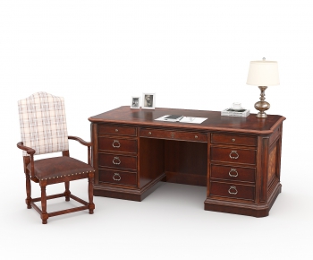 American Style Computer Desk And Chair-ID:853723975