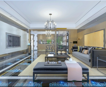 New Chinese Style A Living Room-ID:576848573