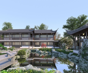 New Chinese Style Courtyard/landscape-ID:115501476