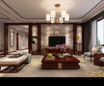 Chinese Style A Living Room-ID:636923247