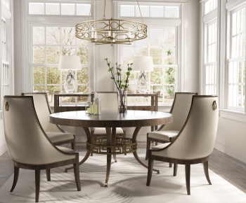 American Style Dining Table And Chairs-ID:705444621