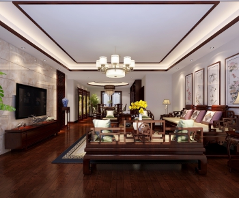 Chinese Style A Living Room-ID:859307187