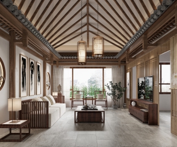 New Chinese Style A Living Room-ID:780206246