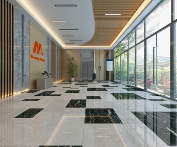 Modern Corridor Elevator Hall-ID:460532242