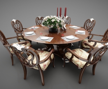 European Style Dining Table And Chairs-ID:608645369