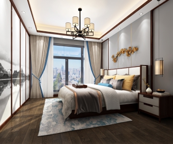 New Chinese Style Bedroom-ID:878244423