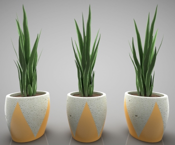 Modern Potted Green Plant-ID:525014284