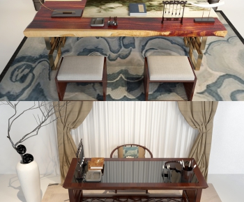 Chinese Style Computer Desk And Chair-ID:402640431