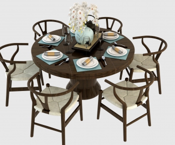 New Chinese Style Dining Table And Chairs-ID:382040978