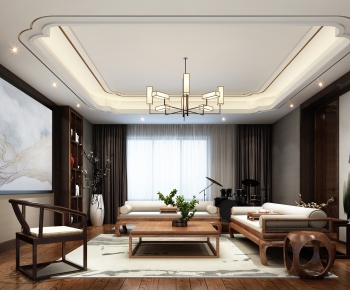 New Chinese Style A Living Room-ID:229476398