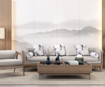 New Chinese Style Sofa Combination-ID:102458925